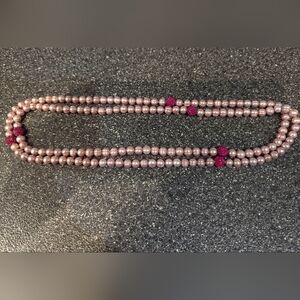 Elegant Pink Pearl Necklace